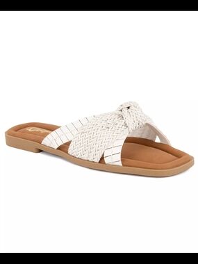 Sugar Woven Knot Slide Sandal - White Size 6